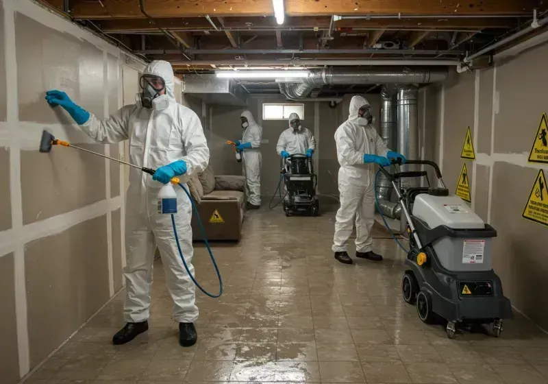 Basement Moisture Removal and Structural Drying process in Lido Beach, NY